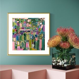 Original 12 x 12 acrylic painting inspired by Wicked movie, framed.